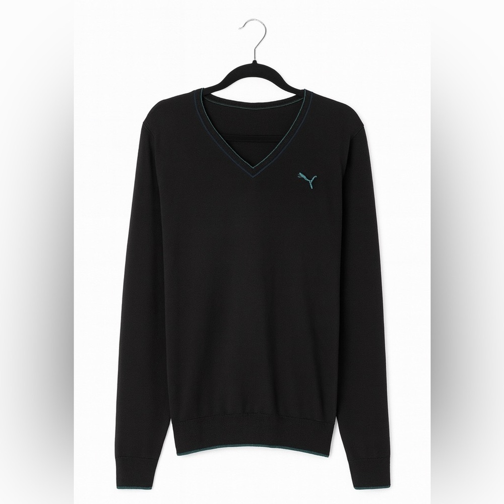 Puma Sportlifestyle Golf Men's Navy Blue V-Neck Golf Sweater Size Large